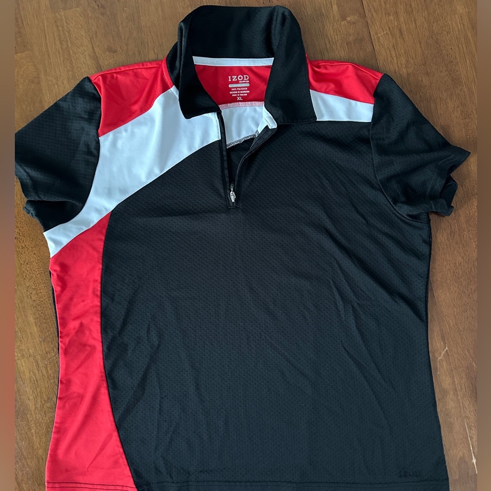 IZOD XFG Black and Red Polo